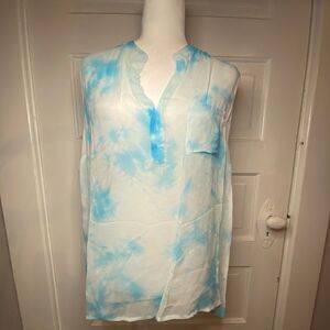 NWTs Gypsy 05 Cloudy Blue Sky Sheer Sleeveless Top Size Small